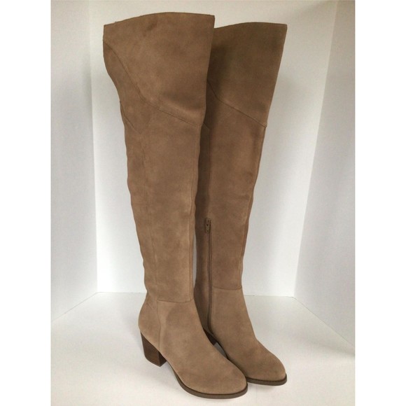 SOLE SOCIETY Catalina Night Taupe Suede Thigh High Boots (Size 5.5 M) - Picture 6 of 12